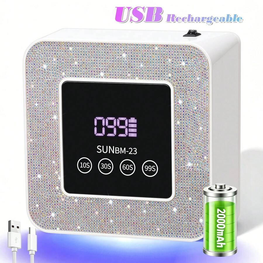 Mini UV LED Nail Dryer 21 Beads USB Nail Light 4 Timing Setting Square Screen Fast Cure All Gel Polish For Manicure