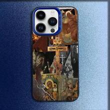 Orthodox Cross Icon Church Phone Case For IPhone 16,15,14,13,12,11,Mini,Pro,E,MAX Blue Candy Matte Shockproof Cover RCRI - z4 - 查看 1