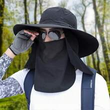 1件防紫外線寬邊水桶帽，全臉遮蓋，透氣涼爽吸汗防滑，適合騎行、釣魚 - 升級款 - 查看 9