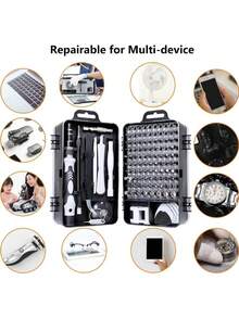 115-In-1 Screwdriver Tool Set, For Repairing Watches, Computers And Phones, Includes Various Electronic Tools And Screwdrivers - Multicolor - View 3