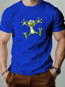 Men'S Frog Pattern Summer Casual Short-Sleeve T-Shirt - 黑色 - 查看 11