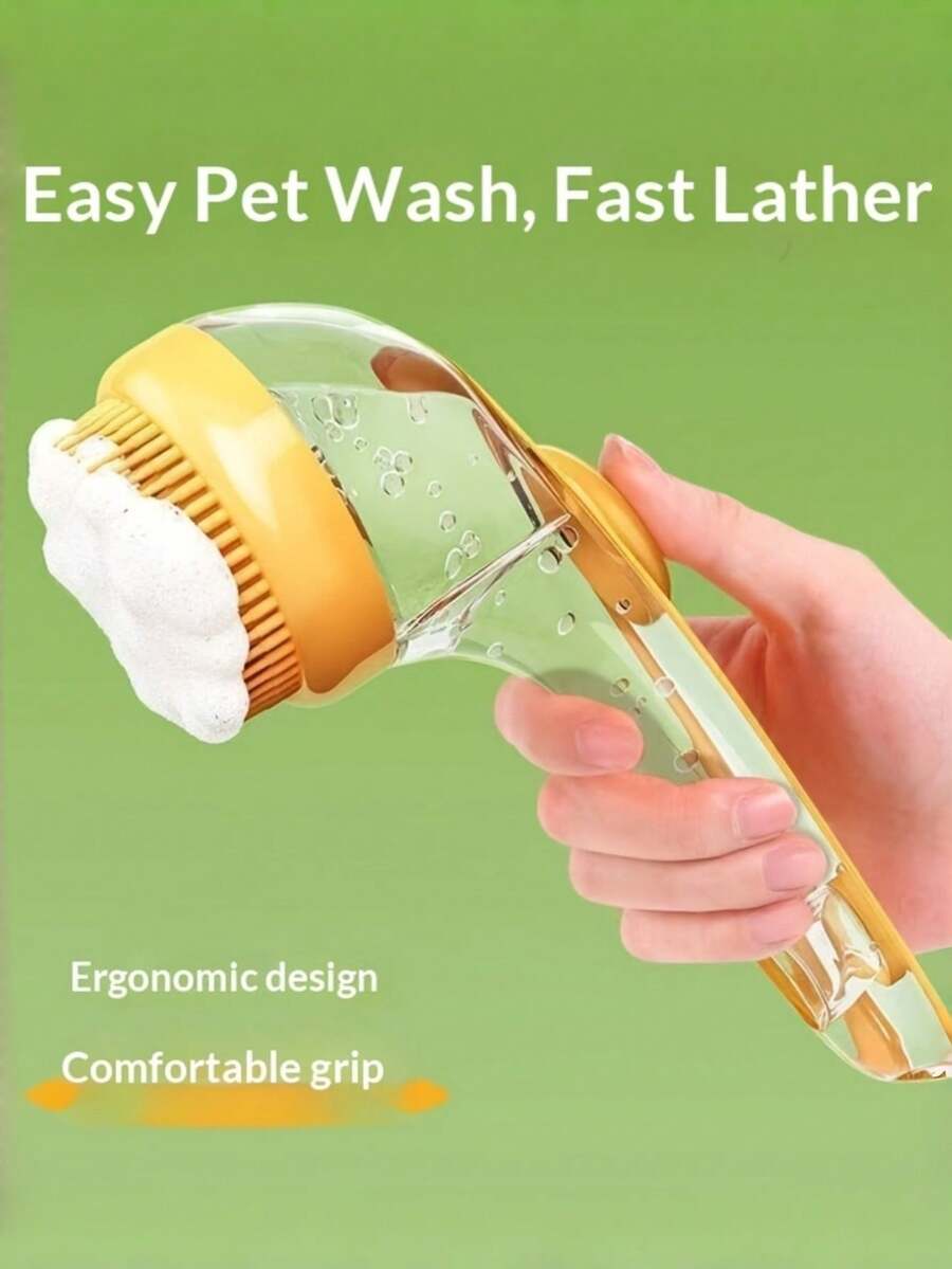 1 pieza Cepillo de baño para mascotas, fácil de hacer espuma, adecuado para gatos y perros