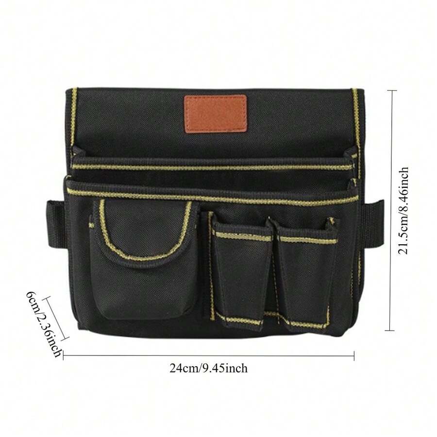 Professional Electrician Tool Waist Bag, Thickened 600D Oxford Cloth, Wear-Resistant, Tear-Resistant, Durable, Exquisite Craftsmanship, Adjustable Waist Belt With Reinforced Stitching At Stress Points, Multiple Compartments And Pockets, Side Hanging Rings, Portable Waist-Hanging Storage Bag For Decoration, Carpentry And Construction Site Work, Hardware Tool Classification Storage, Say Goodbye To Clutter, Save Time And Improve Work Efficiency