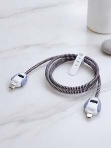 Cute Shark Cable Protector, All-Around Protection For Charging Cables To Prevent Breakage And Extend Lifespan, Stylish Cable Management Accessory - Grey - View 2
