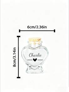 1pc Customized Heart-Shaped Sand Bottle, Customized Mini Jar With Text, Customized Sand Jar Souvenir, Customizable Name And Text, Customizable Small Decorative Jar, Personalized Mini Jar With Cork Stopper Lid, Wedding Gift/Honeymoon Souvenir - Multicolor - View 15