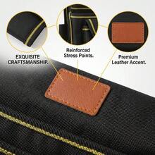 Professional Electrician Tool Waist Bag, Thickened 600D Oxford Cloth, Wear-Resistant, Tear-Resistant, Durable, Exquisite Craftsmanship, Adjustable Waist Belt With Reinforced Stitching At Stress Points, Multiple Compartments And Pockets, Side Hanging Rings, Portable Waist-Hanging Storage Bag For Decoration, Carpentry And Construction Site Work, Hardware Tool Classification Storage, Say Goodbye To Clutter, Save Time And Improve Work Efficiency - Black Tool Storage Waist Bag - View 11