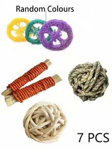Happy Pet Rabbit Toys/Rabbit/Guinea Pig Toys, Rabbit Chew Toys, Multi-Piece Rabbit Toys, Handmade Chew Toys Suitable For Guinea Pigs, Hamsters, Small Rodents, Birthday Gifts, Holiday Gifts 14pcs/7pcs/3pcs Set - View 13