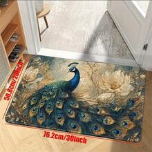 Luxury Peacock Floral Kitchen Mat, Durable And Machine-Washable Doormat, Universal Rug For Living Room, Bedroom, Office, Bathroom, Balcony, Hallway, Porch, Kitchen, And Outdoor Entrance, 2D Flat Print, 2D Flat - Multicolor - View 6