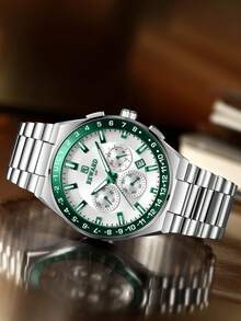 REWARD Men's Quartz Watch Business Fashion Style Date Display Luminous Hands Multifunction Men's Wristwatch High Quality Gift Classic Design Stainless Steel - Black - View 6