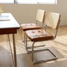 Dining Chairs Set Of 2, Faux Leather Accent Chairs With  Legs, Modern Mid Century Breuer Designed Chairs - Brown - View 3