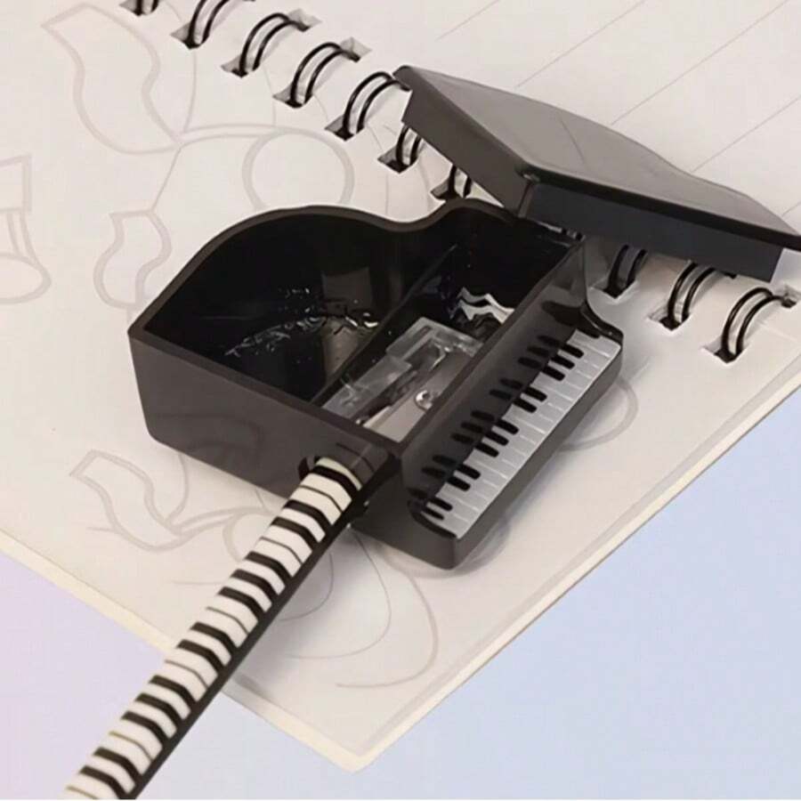 創意鋼琴造型鉛筆削筆器－迷你可愛手動削筆器，適合辦公桌與居家使用，耐用便攜文具禮物，適合學生與音樂家 - 彩色 - 查看 1