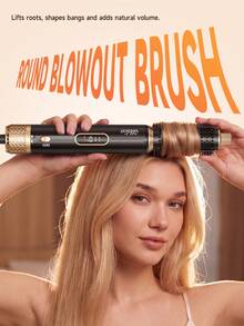 UKLISS 5-In-1 Hot Air Brush & Hair Dryer With LCD Temperature Display And 5 Accessories: Auto Curler, Smoothing Brush And Round Volumizing Brush. Suitable For Wet/Dry Hair, All Hair Types. Perfect For Home, Salon, Travel And Gifts - Multicolor - View 6