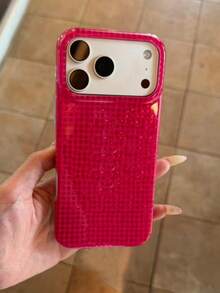 Y2K Full Screen Pink Polka Dot Glossy Phone Case Compatible With IPhone 17 Pro Max 17Pro 16 Pro Max 15 Pro Max 14 Pro Max 15 14 16 Plus 13 12 Pro Max 11 Stylish Protection IMD Soft Back Cover - Hot Pink - View 3