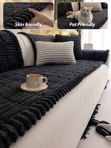 1pc Comfortable Flannel Sofa Cover, Non-Slip Machine Washable Sofa Protector, Soft & Warm, Suitable For Dogs And Home Daily Use - Multicolor - View 12