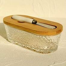 Glass Butter Dish With Sealed Lid, Keeps - For Countertop And Refrigerator Door Storage - Covered Butter Tray, Refrigerator- - Countertop Butter Holder - Butter Dish With Lid - Multicolor - View 1
