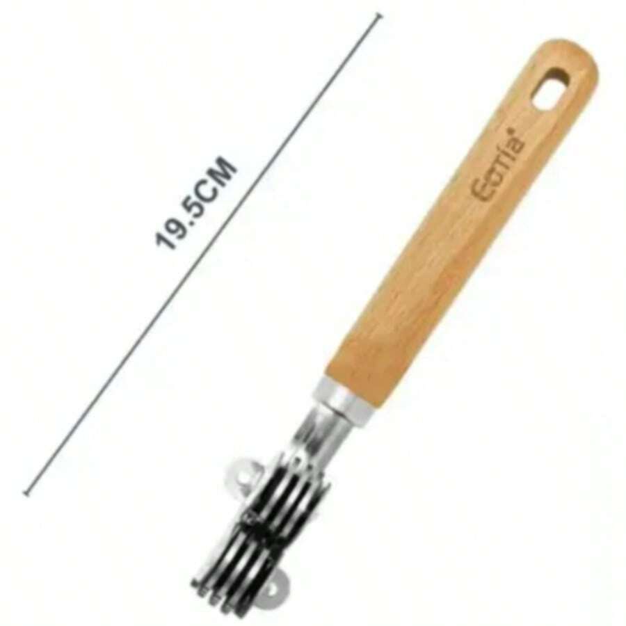 Handheld Knife Sharpener With Natural Wooden - Mustard Yellow - View 1