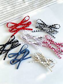 10pcs/Set College Style Bow Hair Clips, Vintage Academic Aesthetic, Low Saturation Soft Tones, Minimalist Fashion Hair Accessories - Suitable For Teens And Girls, Perfect For Daily Wear, Dates, School, Vacation, Beach, Parties, Holidays, Gifts, Graduation Season - Multicolor - View 4