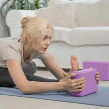 2pcs/Set Fitness Yoga Bricks Foam Bricks Pilates Auxiliary Equipment Stretching Training Bricks Support Bricks - Multicolor - View 4