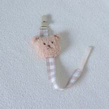 1pc Fabric Teddy Bear Pacifier Clip Baby Teether Chew Doll Lanyard - Bear Plush Toy Pacifier Chain - View 4