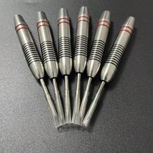 Easytoday 新款 6 件組 22g/0.78oz 黑紅條紋不鏽鋼飛鏢尖頭，鋼製尖頭飛鏢配件，適用於運動與娛樂 - 銀色 - 查看 9