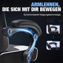 Chaise de jeu EXRACING - Chaise de jeu ergonomique avec repose-pieds, appui-tête et soutien lombaire, réglable en hauteur, rembourrée, supporte jusqu'à 180 kg. - Blanc - Voir 7