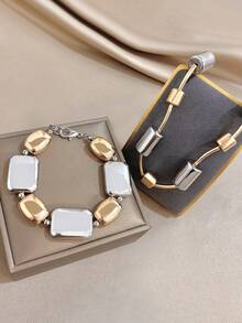 Punk Round Tube Gold Silver Color Chain Necklace Sets For Women Multicolored Chain Necklace For Daily Party Birthday Halloween Easter Jewelry Gifts - Multicolor - View 6