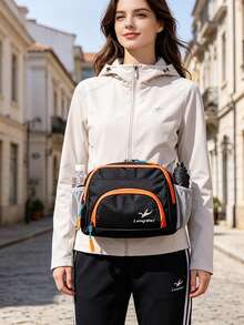 2026 New Fashion Sports Waist Bag, Crossbody, One Shoulder, Waist Bag, Large Capacity Travel Outdoor Hiking Storage Bag, Cycling DSLR Crossbody Bag, Hiking Leisure Travel Document Phone Bag, Color Block Patchwork, Outdoor Leisure Unisex Crossbody Bag, Waterproof Storage Bag, Perfect Gift For Travel And Hiking Enthusiasts,Back To School - Multicolor - View 8