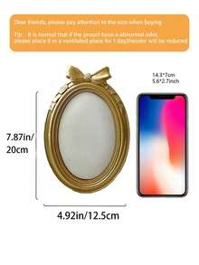 Vintage Gold Bow Oval Photo Frame, French Resin Picture Frame, Suitable For Wedding Photos, Portraits, Vanity, Bedroom, Living Room And Home Decor Gift - Multiple Models - View 8