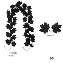 Black Maple Leaf Wreath Halloween Autumn Decoration, Artificial Hanging Leaf Vine Wreath Decoration Autumn Decoration Black Wreath For Autumn Thanksgiving Fireplace Mantel Party Holiday Home, Home Autumn Decoration, Halloween Christmas Decoration, Room Decoration, Halloween Decoration, Autumn Decoration, Autumn Home Decoration, Christmas Home Decoration, Wedding Decoration - Black - View 15