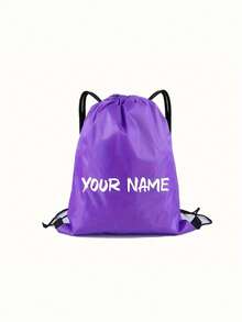 1pc Personalized Customizable Drawstring Backpack - Creative Custom Name/Text, Durable Drawstring Storage Bag, Multiple Colors Available - Suitable For Fitness, Climbing, Hiking, Cycling, Outings And Camping - Multicolor - View 7
