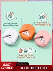 1 chiếc máy cắt góc R4, máy cắt giấy cầm tay thích hợp cho thiệp, ảnh, đồ thủ công DIY, có thể cắt góc thẳng và góc tròn, áp dụng cho giấy, ảnh, thiệp, đồ dùng học tập, quà Giáng sinh, văn phòng phẩm. - Một cỡ - Xem 3