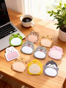 16pcs/320pages Cute Pet Cartoon Stickers (Random Color), Ins Style Animal Memo Decorative Stickers, Suitable For Students And Office, Random Pattern, Back To School Supplies, Birthday And Bachelor Party Decoration Gifts - Multicolor - View 5