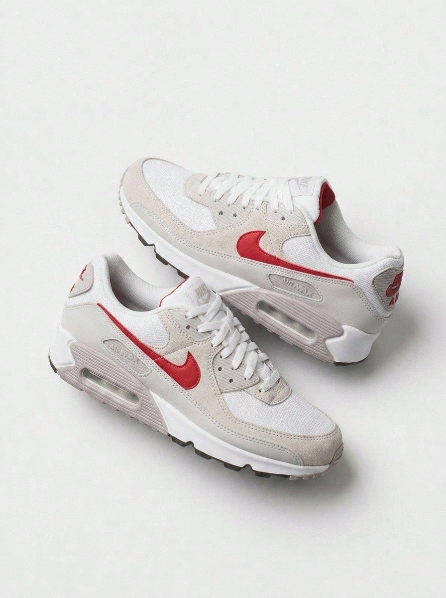 Nike Air Max 90 Men´S Sneakers White/Univ Red-College Grey-Vast Grey-Summit White - 白色/大學灰/深灰/大學紅 - 查看 1
