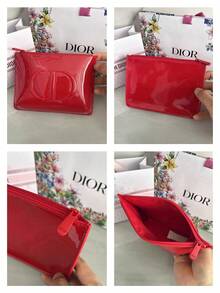 Dior Red Makeup Bag Made Of Premium Fabric, Convenient For Storing Lipstick, Blush And Other Cosmetics, Perfect For Girls. - Red - View 6
