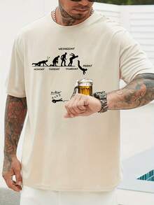 Men'S 180G 100% Casual T-Shirt, Plus Size - 黑色 - 查看 9