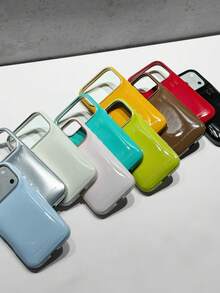 [Popular Item]2026 New Arrival Plain PU Leather Glossy Finish Metal Frame Large Screen Camera Protection Shockproof Smartphone Case Compatible With IPhone 17 Pro Max/17 Pro/17/16 Pro Max/16 Pro/16/15/15 Pro/15 Pro Max/14/14 Pro/14 Pro Max/13/13 Pro/13 Pro Max. Minimalist, Suitable For Men And Women, High-Quality And Luxurious, Phone Cover, Drop Protection, Scratch Protection, Gift. - Lime Green - View 3
