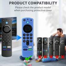 [2入組] Fire TV Stick 遙控器螢光矽膠保護套，防震保護殼附掛繩，適用 Fire TV Stick 4K Select、4K Plus、HD、第3代與 4K Max（螢光綠/螢光藍） - 查看 4