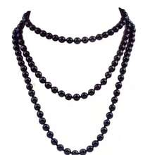 1pc Bohemian Style Handmade Knotted Pearl Necklace, Layerable Elegant Pearl Necklace For Women, Suitable For Party, Ball, Daily Commute, All Seasons, Luxury Gift - Black - View 2