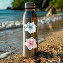 50 Peças Adesivos Florais em Aquarela, Decalques de Flores, Folhas, Bagas e Borboletas em Tons Pastel Suaves, Ideal para Diários, Garrafas de Água, Laptop DIY, Scrapbook & Presentes de Papelaria para Amantes de Flores, Suprimentos Escolares - 7*6*1 - Visão 7