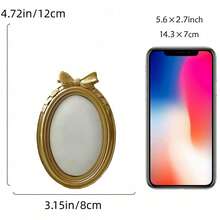 Vintage Gold Bow Oval Photo Frame, French Resin Picture Frame, Suitable For Wedding Photos, Portraits, Vanity, Bedroom, Living Room And Home Decor Gift - Multiple Models - View 11