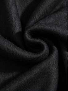 Autumn/Winter Casual Solid Color Ribbed Daily Sweater Black Fall - Black - View 6