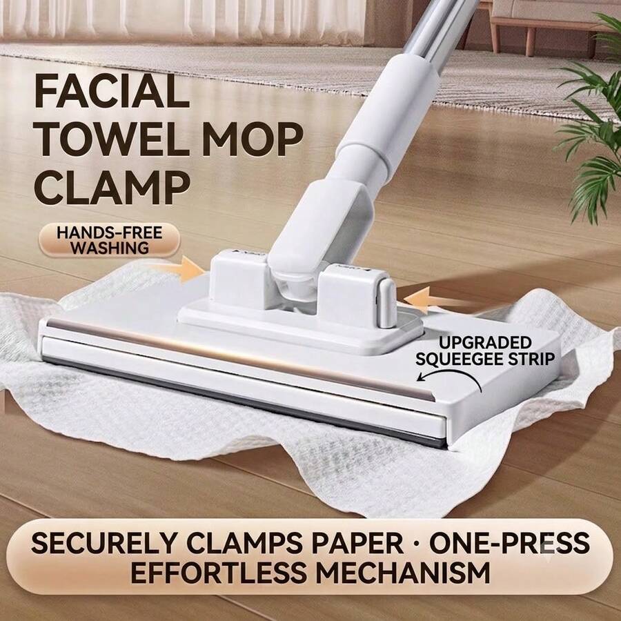 Facial Towel Mop Clip Slouchy Multi-Function Disposable Towel Automatic Clip Small Mop No Hand Washing, 1 Piece Included