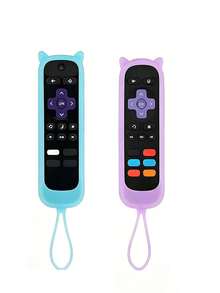 Funda protectora de silicona brillante para control remoto, soporte de almacenamiento para control remoto, carcasa protectora de control remoto con luz nocturna, apta para control remoto de TV /control remoto simple/control remoto por voz, funda protectora de silicona, batería no incluida, caja de almacenamiento, decoración de habitación - A - Ver 15
