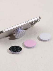 Cute Polka Dot Phone Grip Holder, Round Glossy Expandable , Universal Foldable Phone Stand, Sweet Pink Black White Dots Mobile Back Finger Ring Grips Compatible With IPhone Compatible With Samsung Compatible With Android All Smartphones - Multicolor - View 3