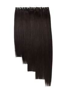 Drak Brown Injected Hole Butterfly Weft Human Hair Extensions Twin Tab Weft Invisible #2 Brown Hole Weft Micro-Loop Real Human Hair Extensions Silk Straight Seamless PU Tape-In Hair Extensions - S2A - View 6