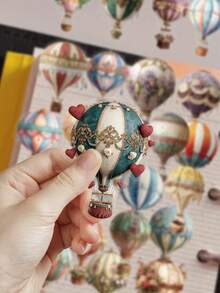 50/150/250pcs Vintage Hot Air Balloon Stickers For Scrapbooking, Journaling, Planner, Luggage, Envelope, Greeting Card, Notebook, Tablet, Water Bottle - Retro Hot Air Balloon - View 4