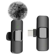 Wireless Lavalier Microphone, Compatible With IPhone & IPad Type-C Interface, Plug And Play, 2.4G Ultra-Low Latency, Built-In Noise Reduction Chip, Suitable For Video Recording, Interviews, Podcasts And Vlog, 50mAh Rechargeable Battery - Black - View 13