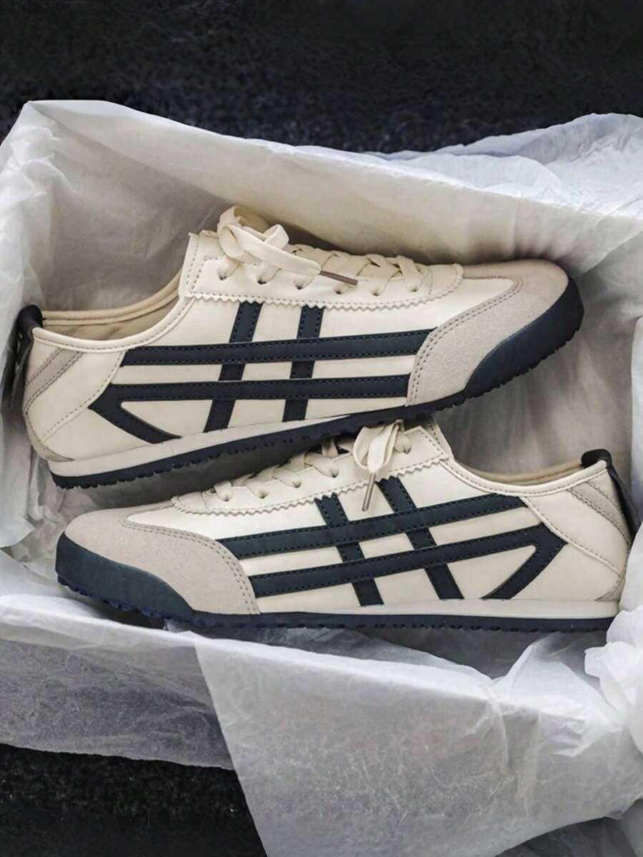 (Runs Small) New Style Sneakers Couple Shoes Unisex Highly Attractive Commute Minimalist Fashion Niche Flat Casual Shoes (Random Insole Color) - Blue - View 1
