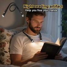 1pc LED Neck Reading Light, USB Rechargeable LED Hands-Free Flashlight, Neck Lamp, Reading Light, Book Light For Reading In Bed, Perfect For Reading, Knitting, Camping, Repairing, Running. - 3-color Adjustable Light - View 3