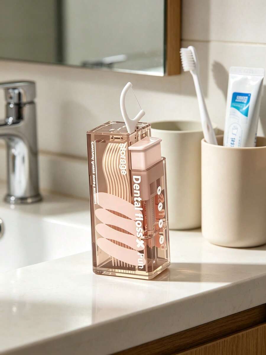 1pc Automatic Pop-Up Toothpick Holder, Premium Portable Mini Toothpick Storage Box, Rectangular Toothpick Dispenser, Suitable For Home, Office Desk, Summer Supplies, Soft, Holiday Essential, Travel Essential